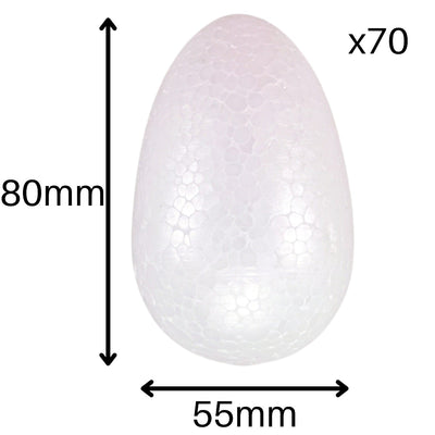 White Polystyrene Easter Craft Eggs 8cm Size