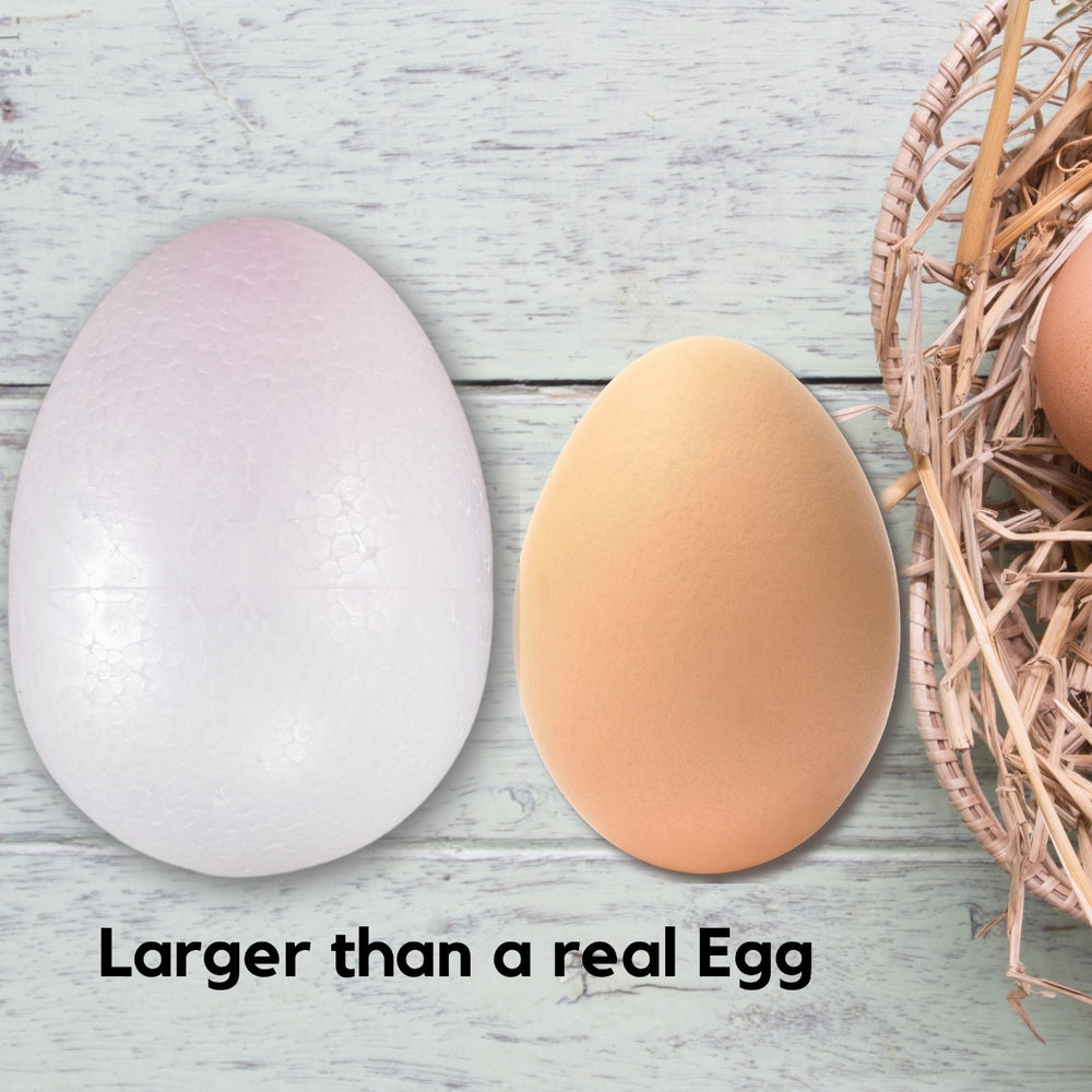 White Polystyrene Easter Craft Eggs 8cm Size