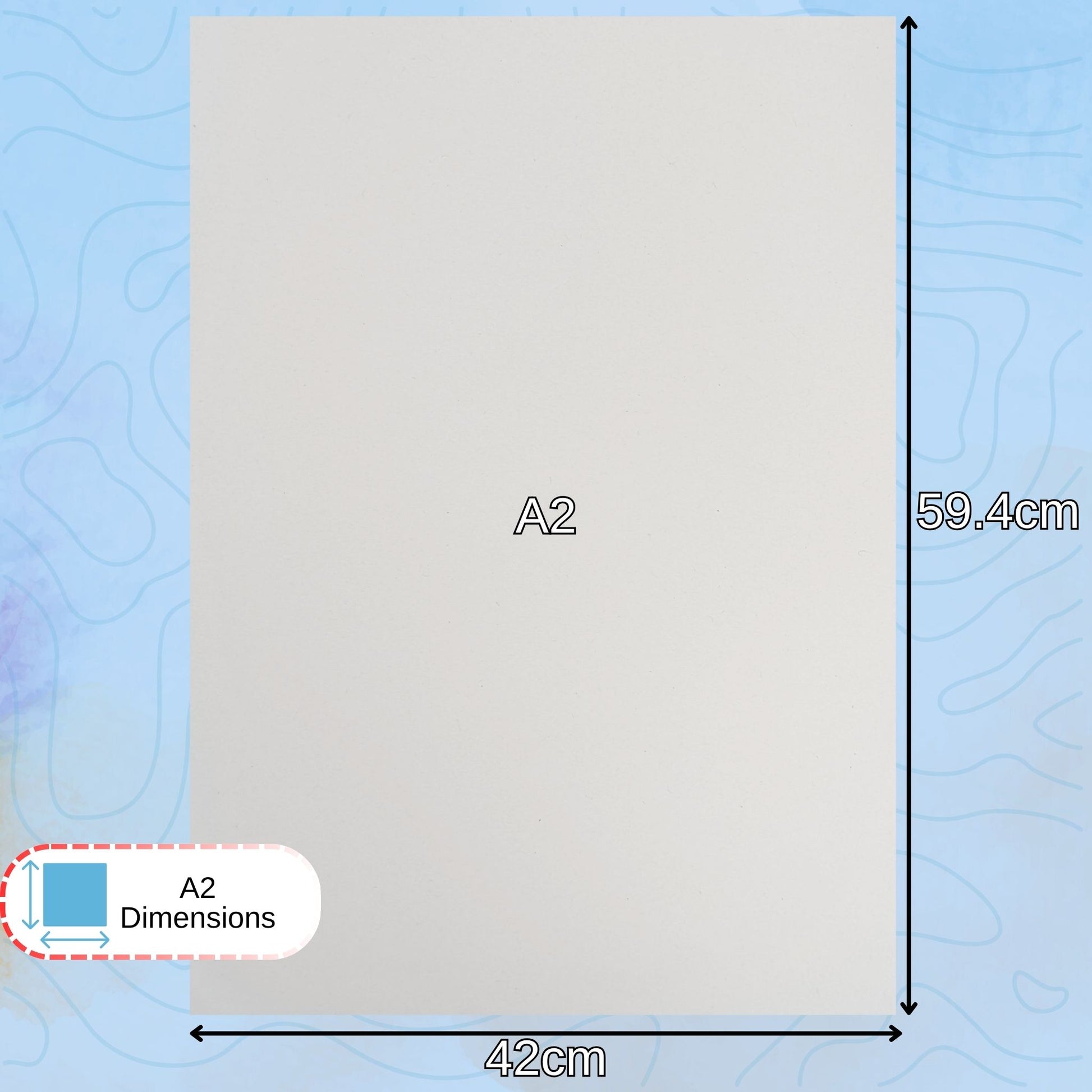 A2 Cartridge paper dimensions 29.7 x 42 centimetres