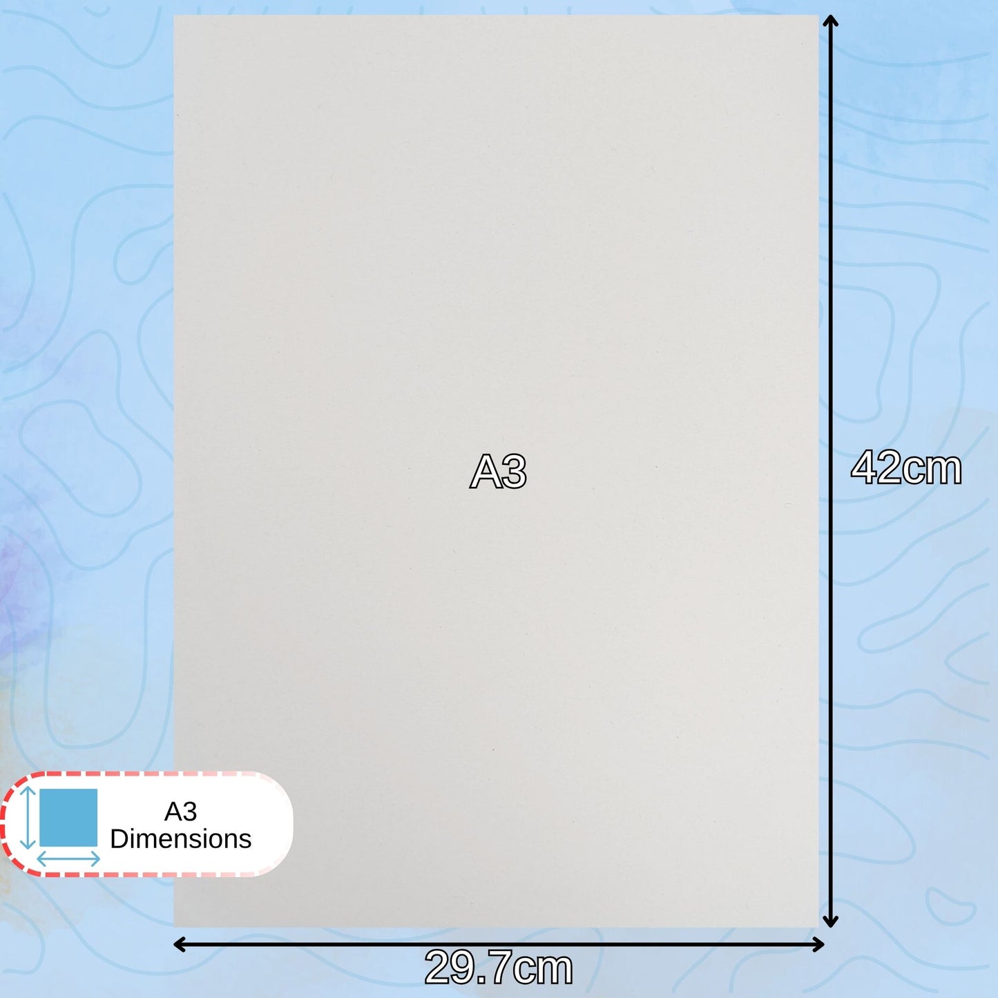 Cartridge paper Dimensions A3 42 x 29.7 centimetres