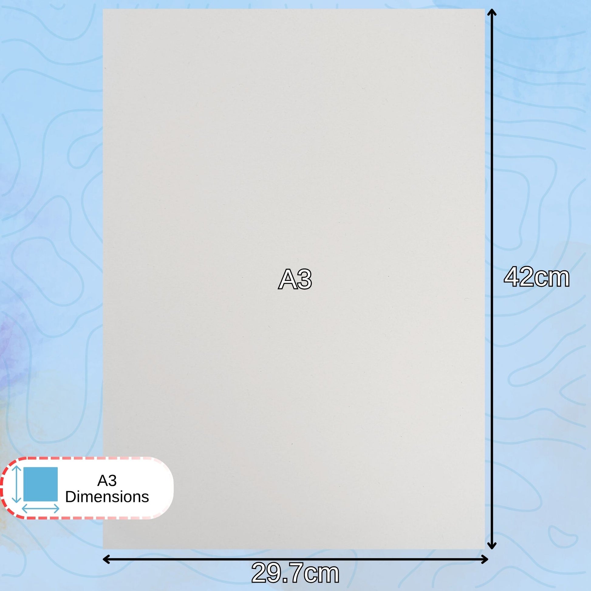 Cartridge paper Dimensions A3 42 x 29.7 centimetres