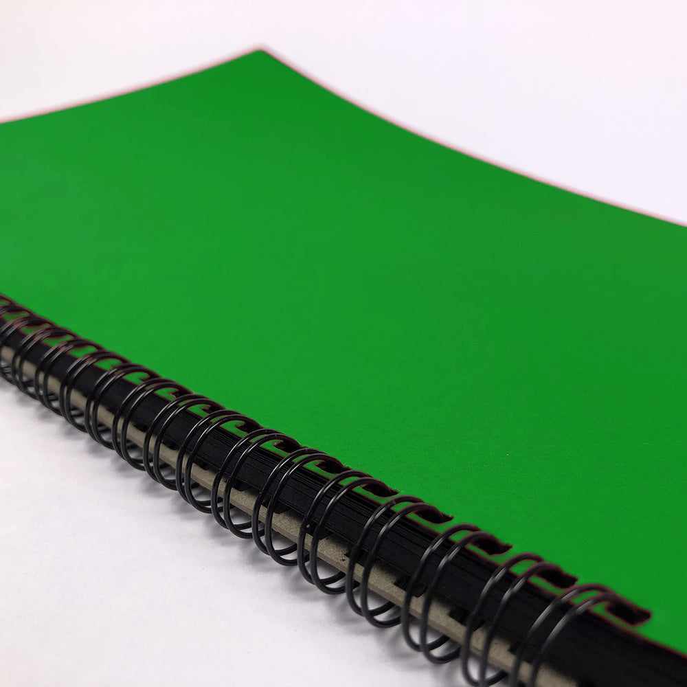 Oversize A4 Hardback Project Book - Green Cover 20 Black Pages