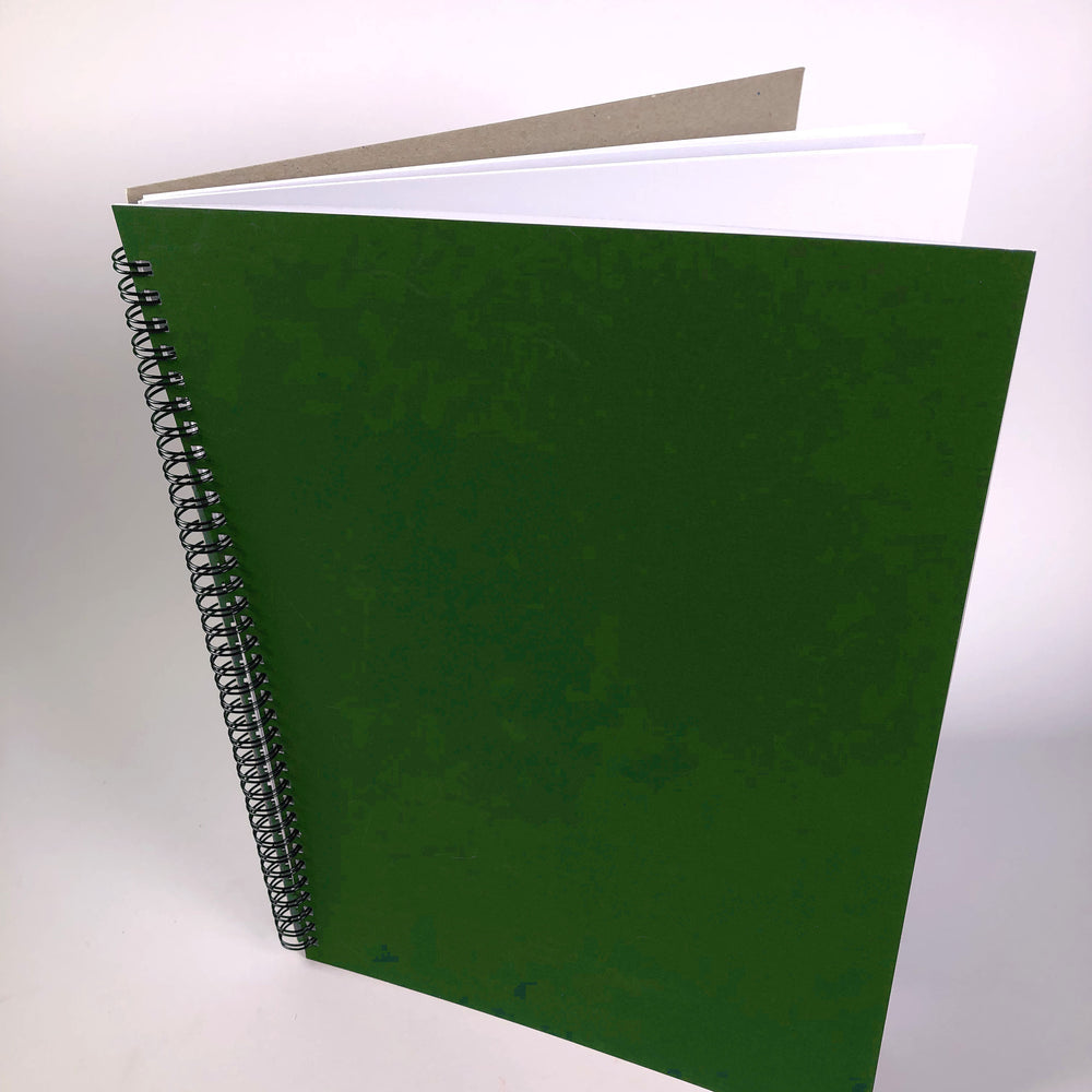 Oversize A4 Hardback Project Book Green Cover 20 White Pages