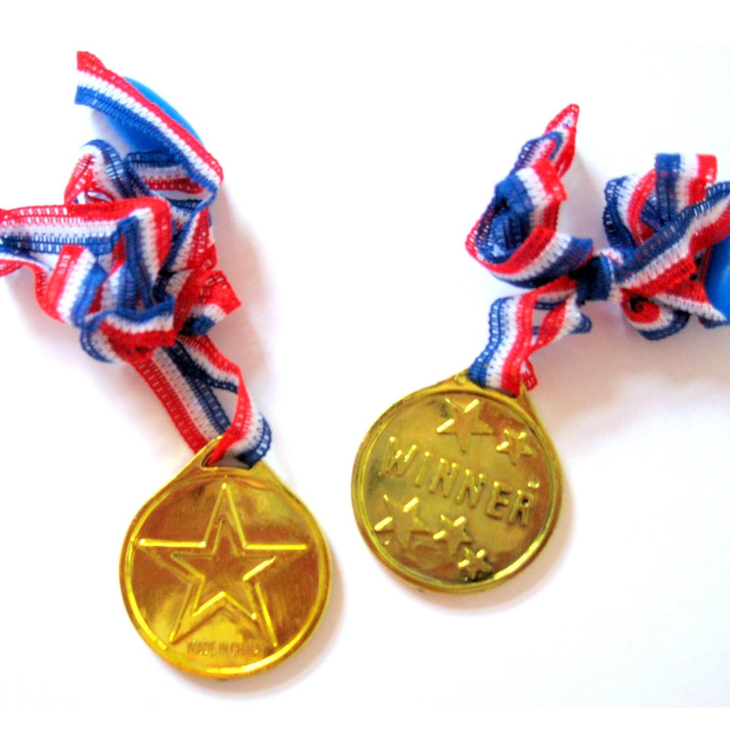 Plastic Gold Winners Medals on Lanyards