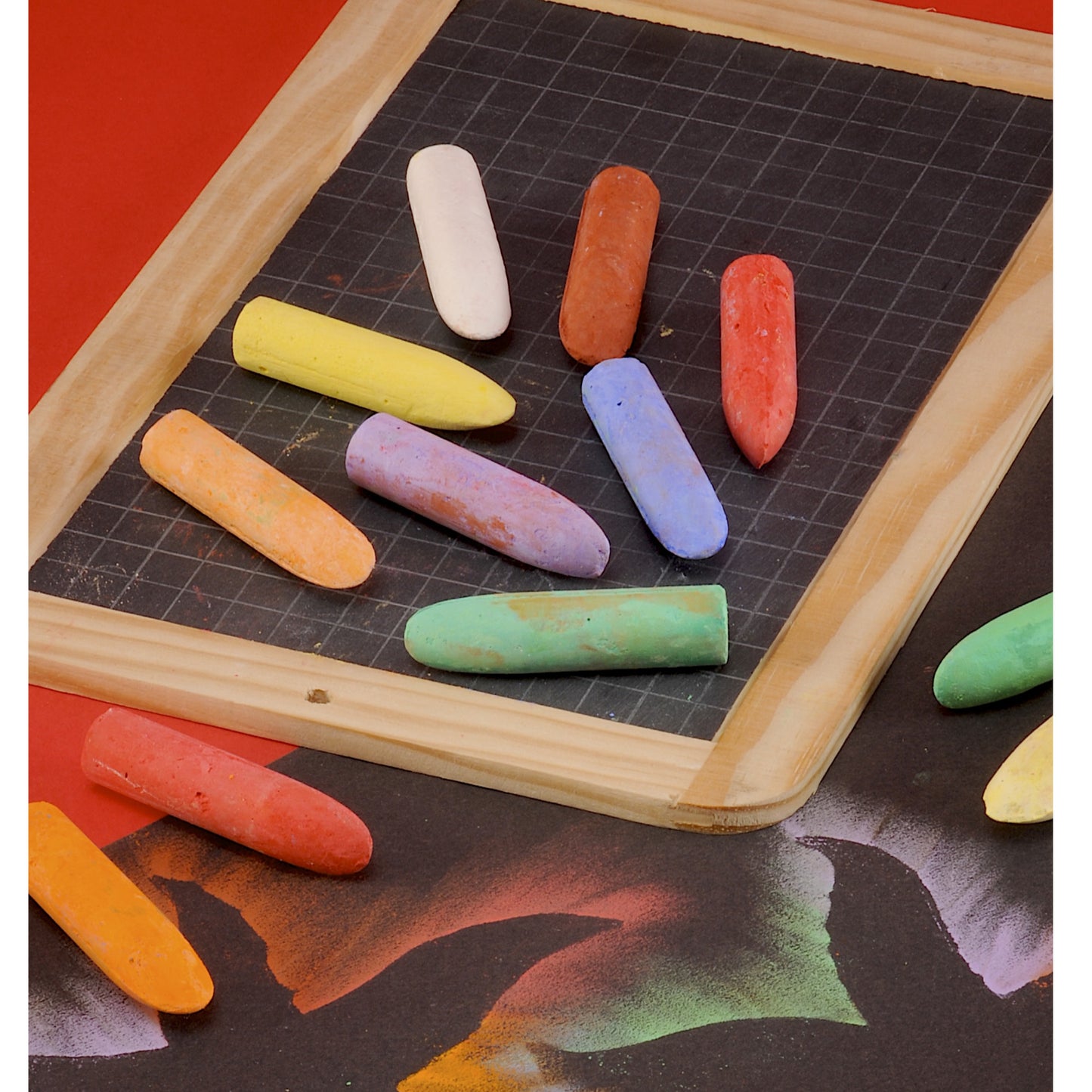 Box of Chunki Chalks Coloured 40 Pieces, 8 Colours
