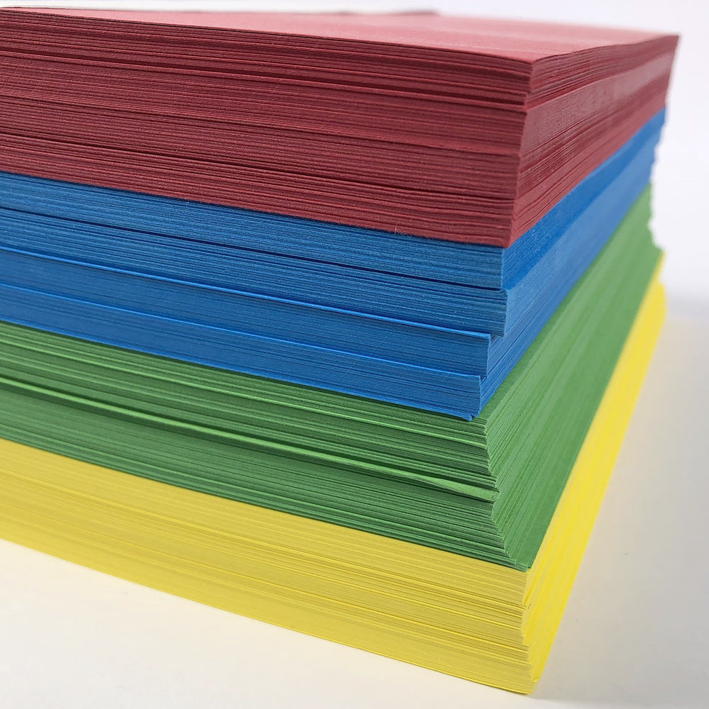 Bright A4 Coloured Card 400 sheets 230 micron 4 Colours Red Green Blue Yellow