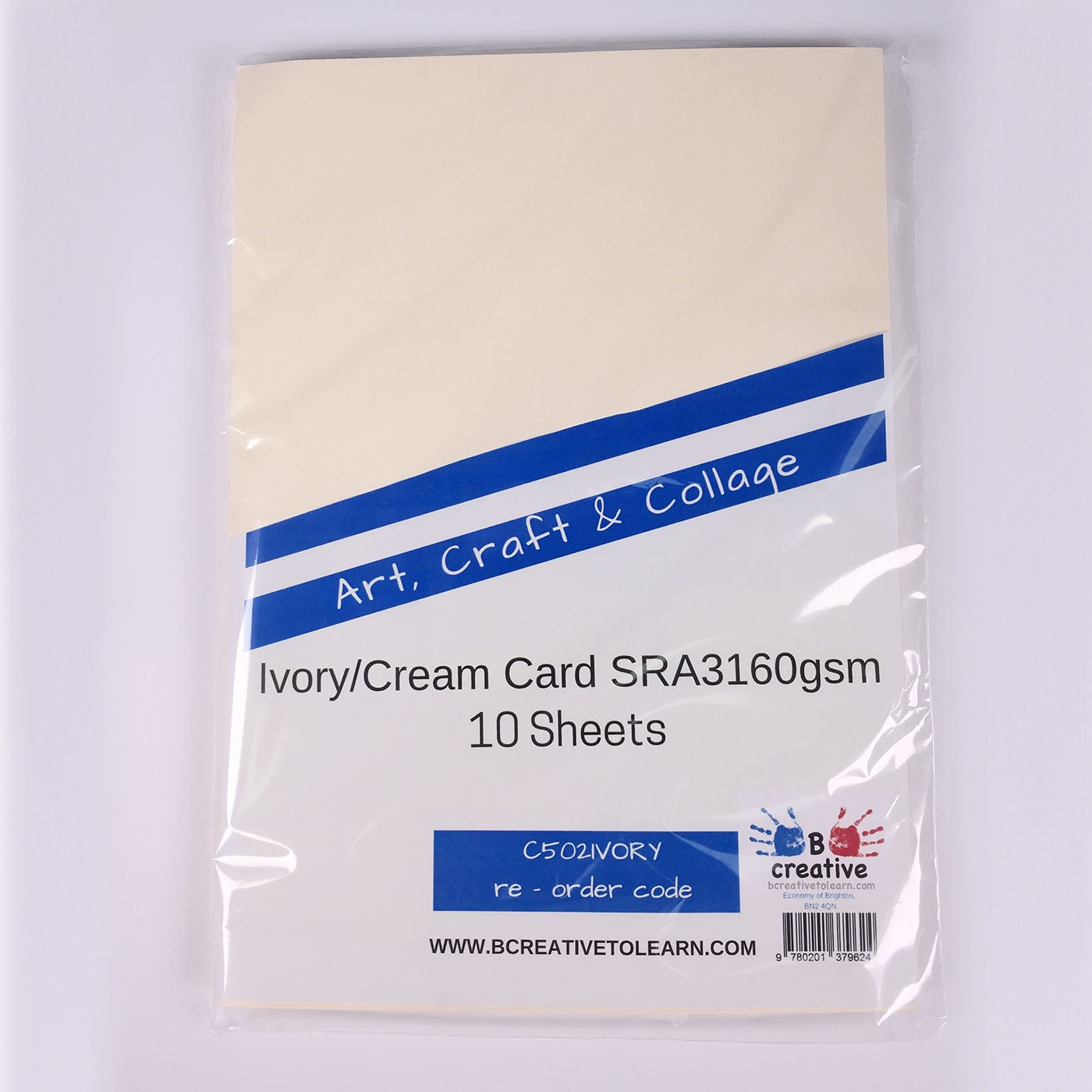 10 sheet pack ivory cream card