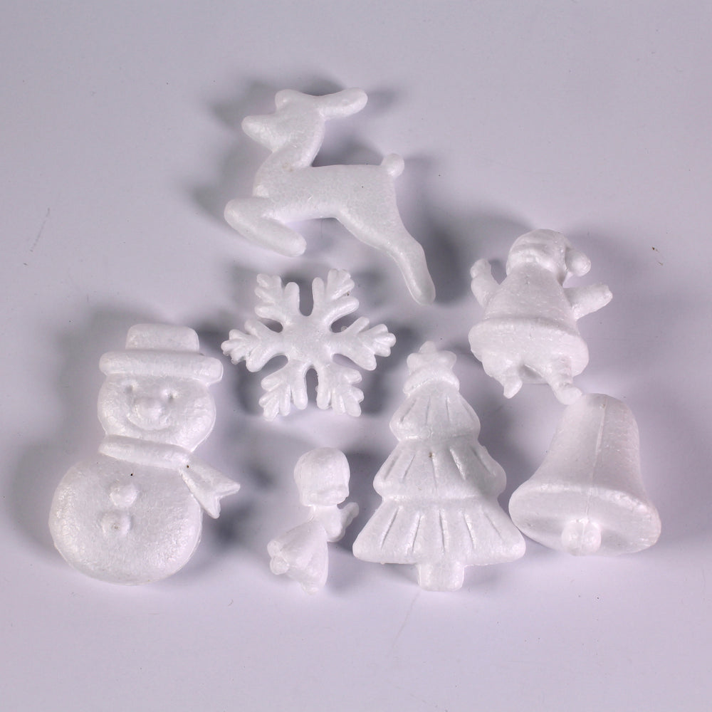 3D Polystyrene Christmas Shapes Pack of 35