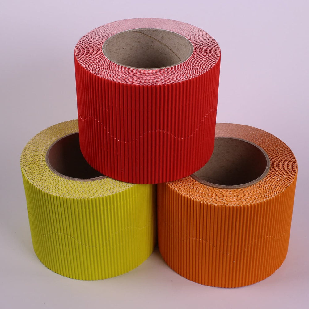 Shades of Heat Corrugated Border Roll Pack of 3