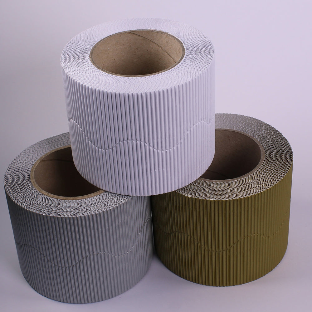 Metallic Christmas Corrugated Border Roll Pack of 3
