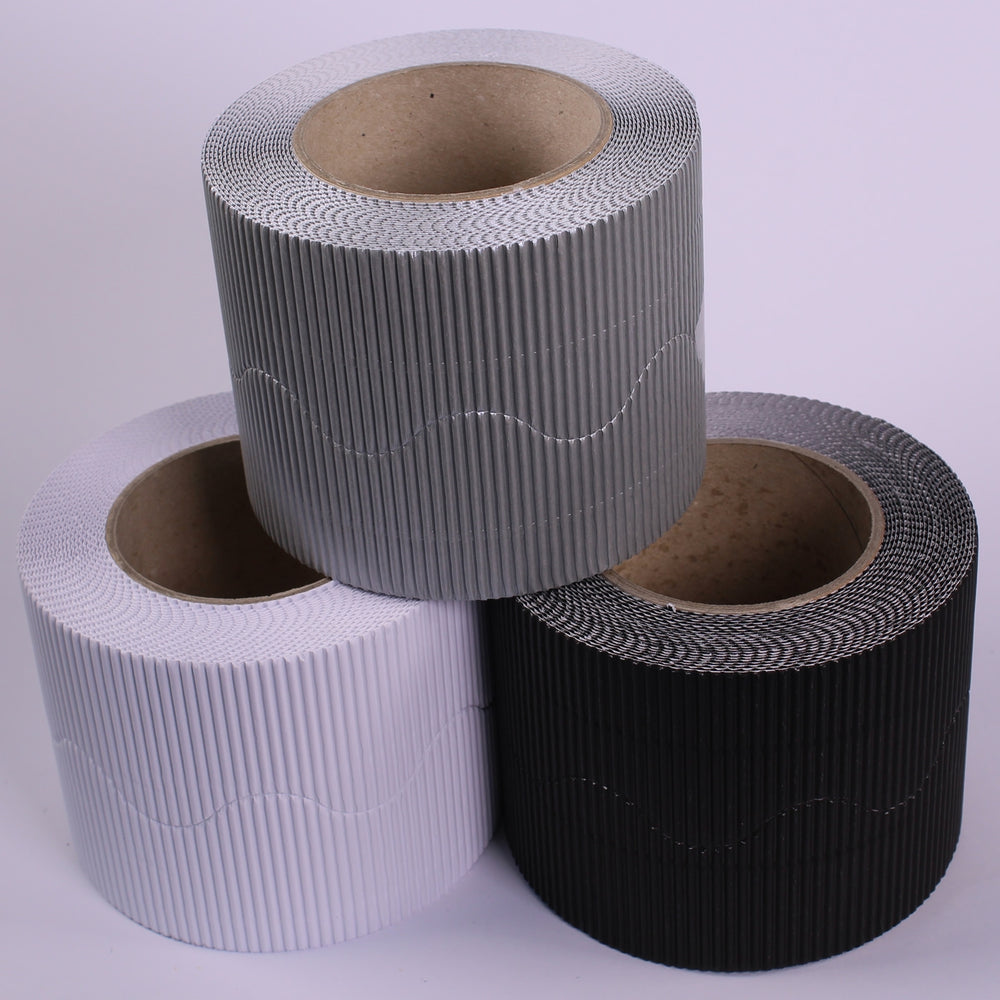 Monochrome Corrugated Border Roll Pack of 3
