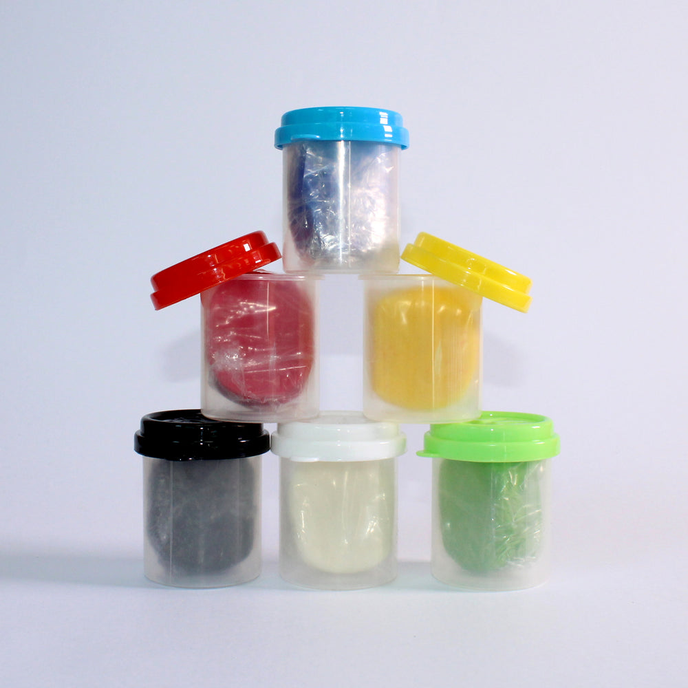 Bright Colour Dough Tubs With Moulded Lids Pack of 6
