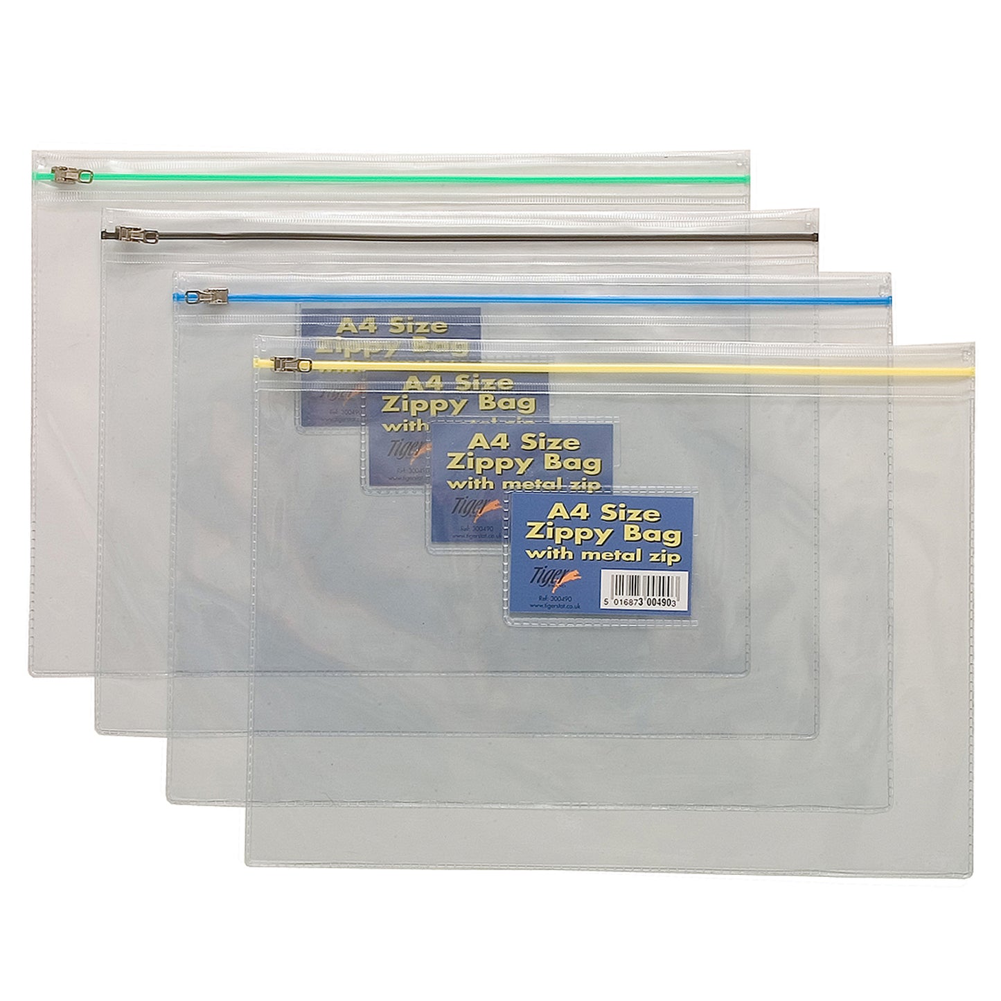 A4 Zippy Bags Pack of 5 Assorted Colours