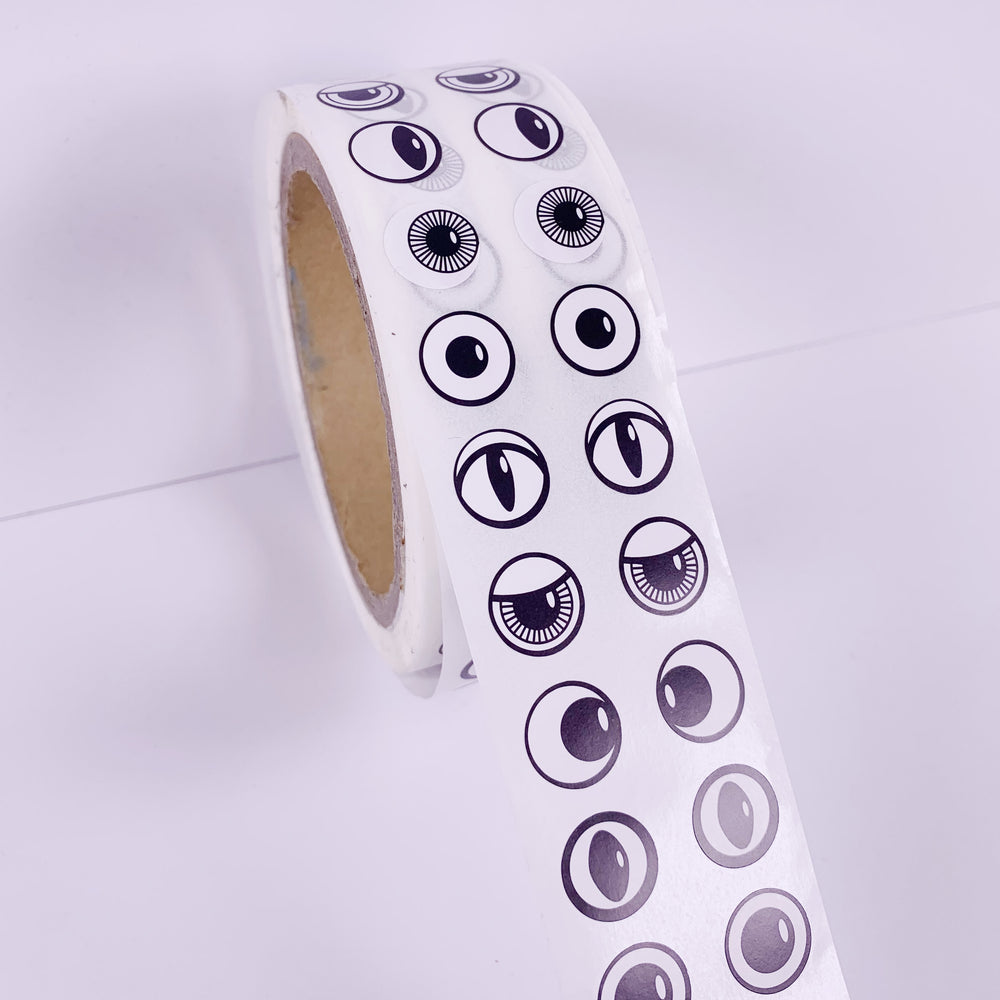 Eye Stickers Black and White Roll of 2000 Various Designs