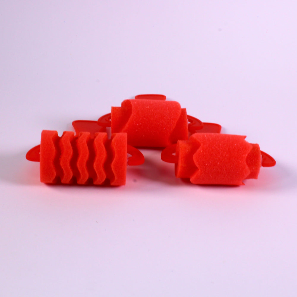 Large Assorted Pattern Foam Rollers Width 7cm Pack of 3