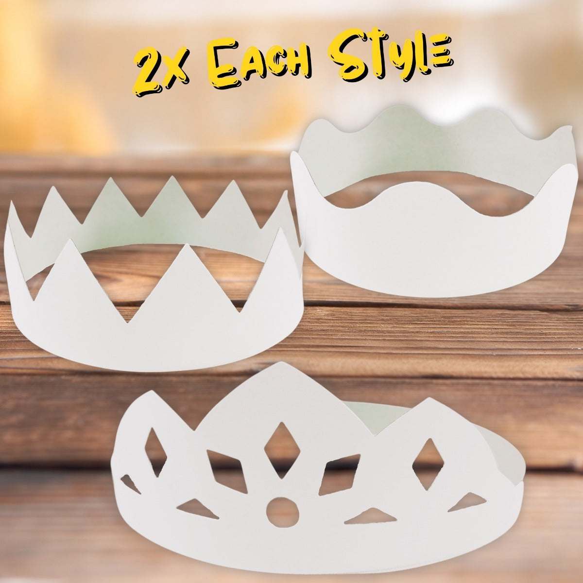 Make Your Own White Craft Crown Party Hats