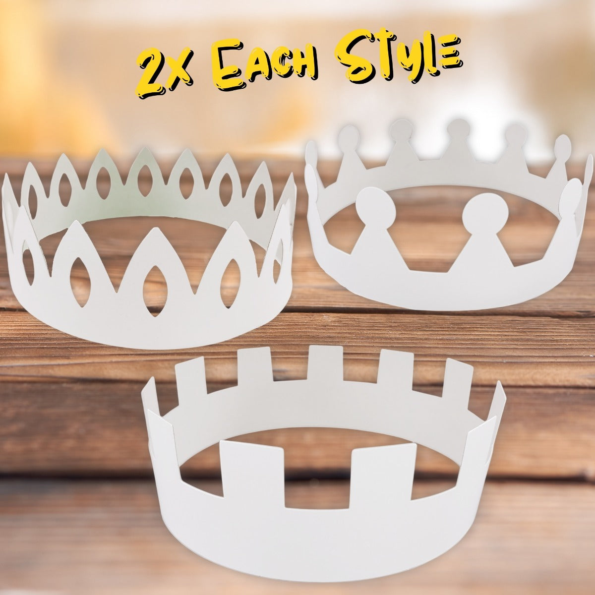 Make Your Own White Craft Crown Party Hats
