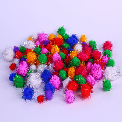 glittery craft poms