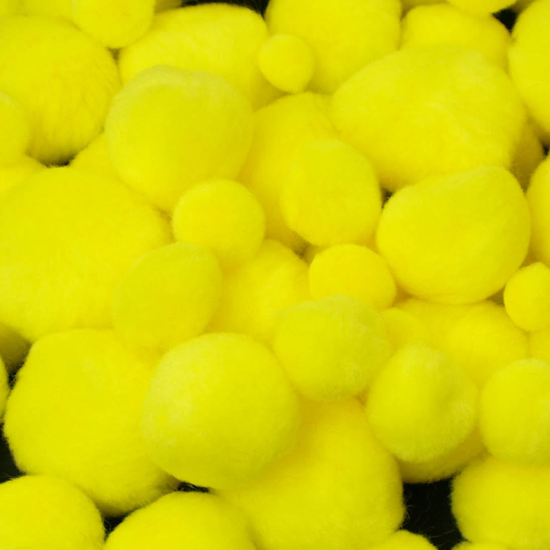 Assorted Yellow Pom Poms, Pack of 100