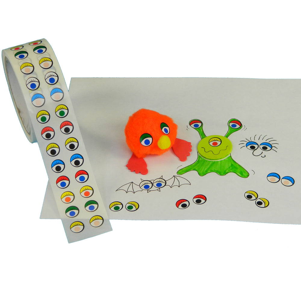 Eye Stickers Coloured  Roll of 2000 Various Designs