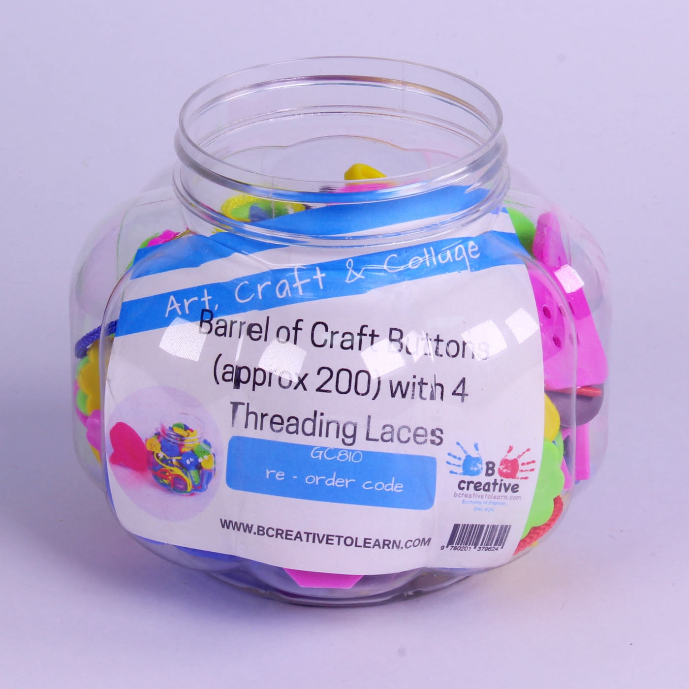 Barrel of Threading Buttons with laces assorted colours – Economy of ...