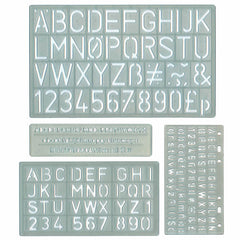 Plastic Assorted Letter and Number Stencils Pack of 4 Sheets