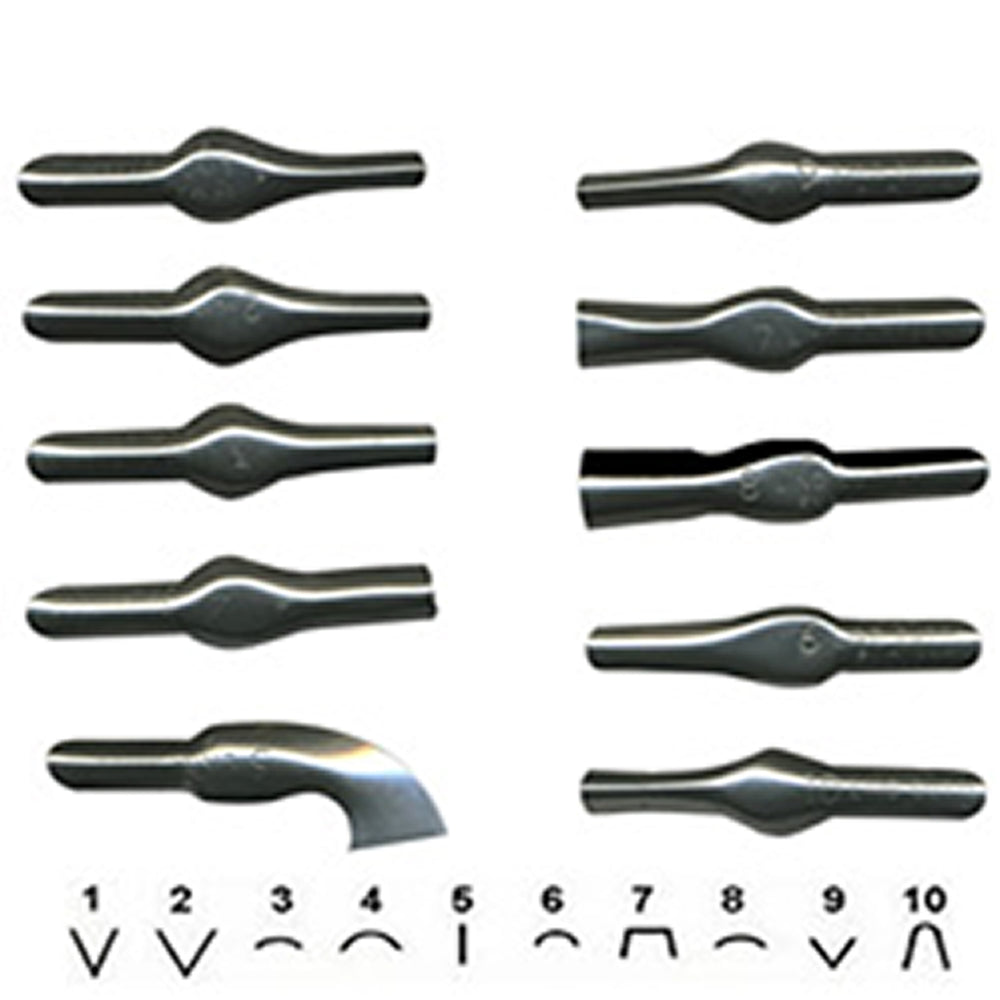 Assorted Shape Lino Cutting Blades Pack of 25