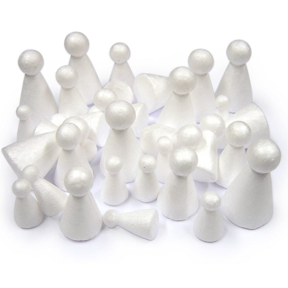 Polystyrene People Assorted Sizes Pack of 30