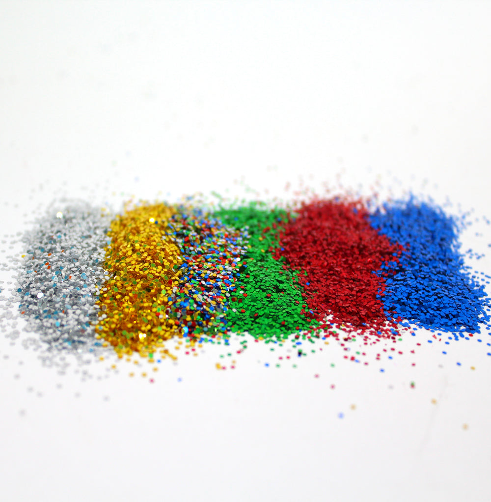Assorted Colour Double Sided Craft Glitter 400g Shakers Pack of 6