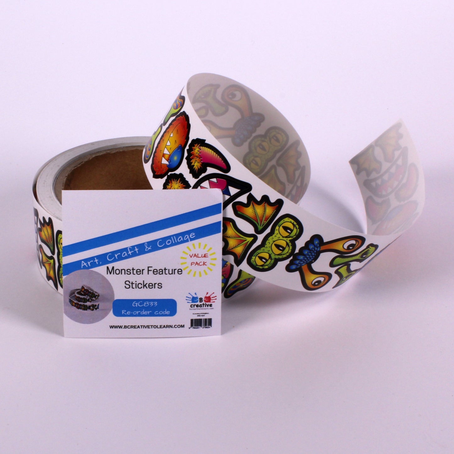 Monster Feature Stickers on Roll