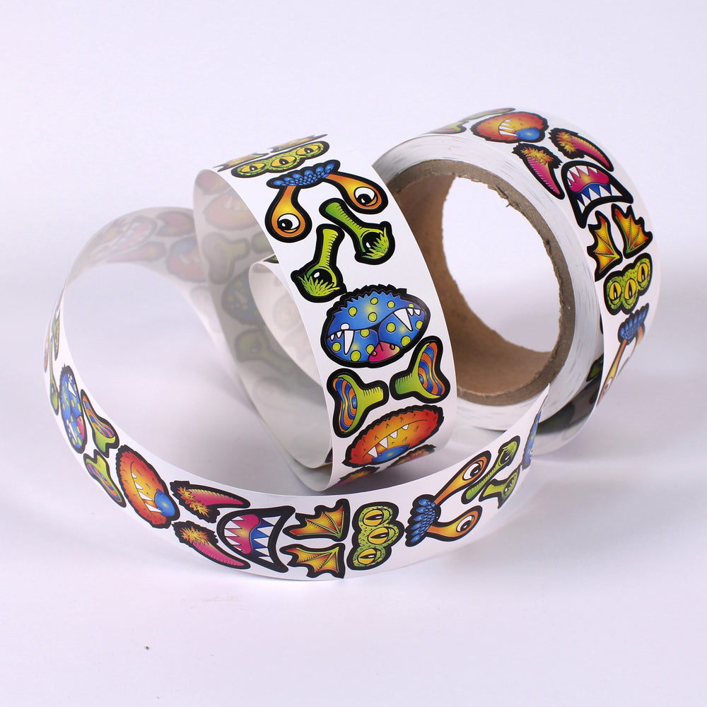 Colourful Monster Feature Stickers on Roll