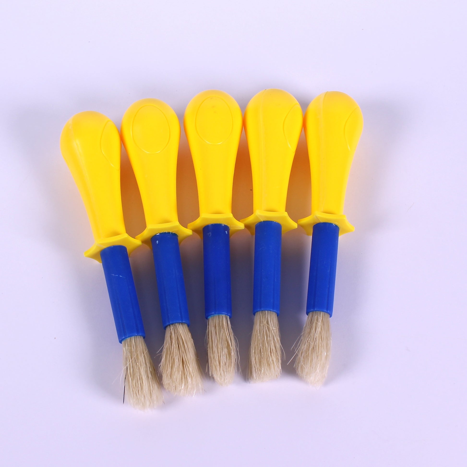 Toddler Paint Brushes 24 Pack, Hog Bristle Round and Flat Preschool Paint Brushes for Washable Paint Acrylic Paint, Size: Large