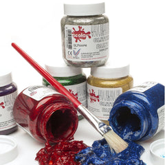 Set of 6 Glitter Paints 100ml Pots