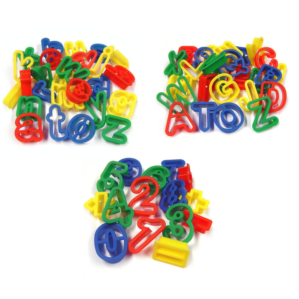 Plastic Alphabet and Number Dough Cutters Pack of 67