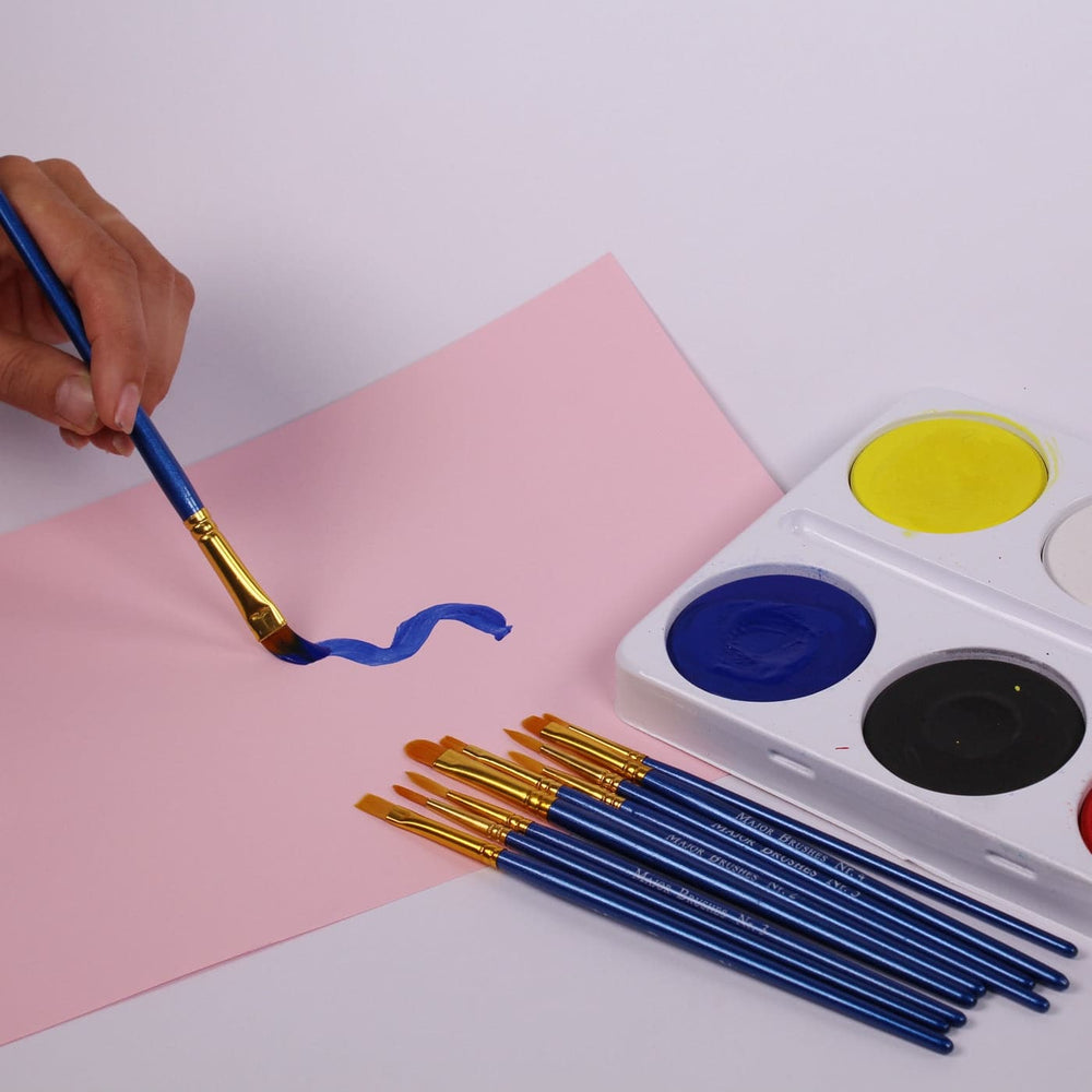 Round and Flat Paintbrushes Assorted set of 10