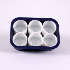 Bright Colour Plastic Tray with 6 White Paint Pots