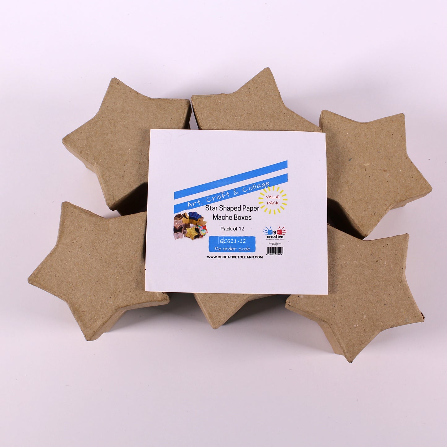 Papier Mache Star Shaped Boxes with Lids