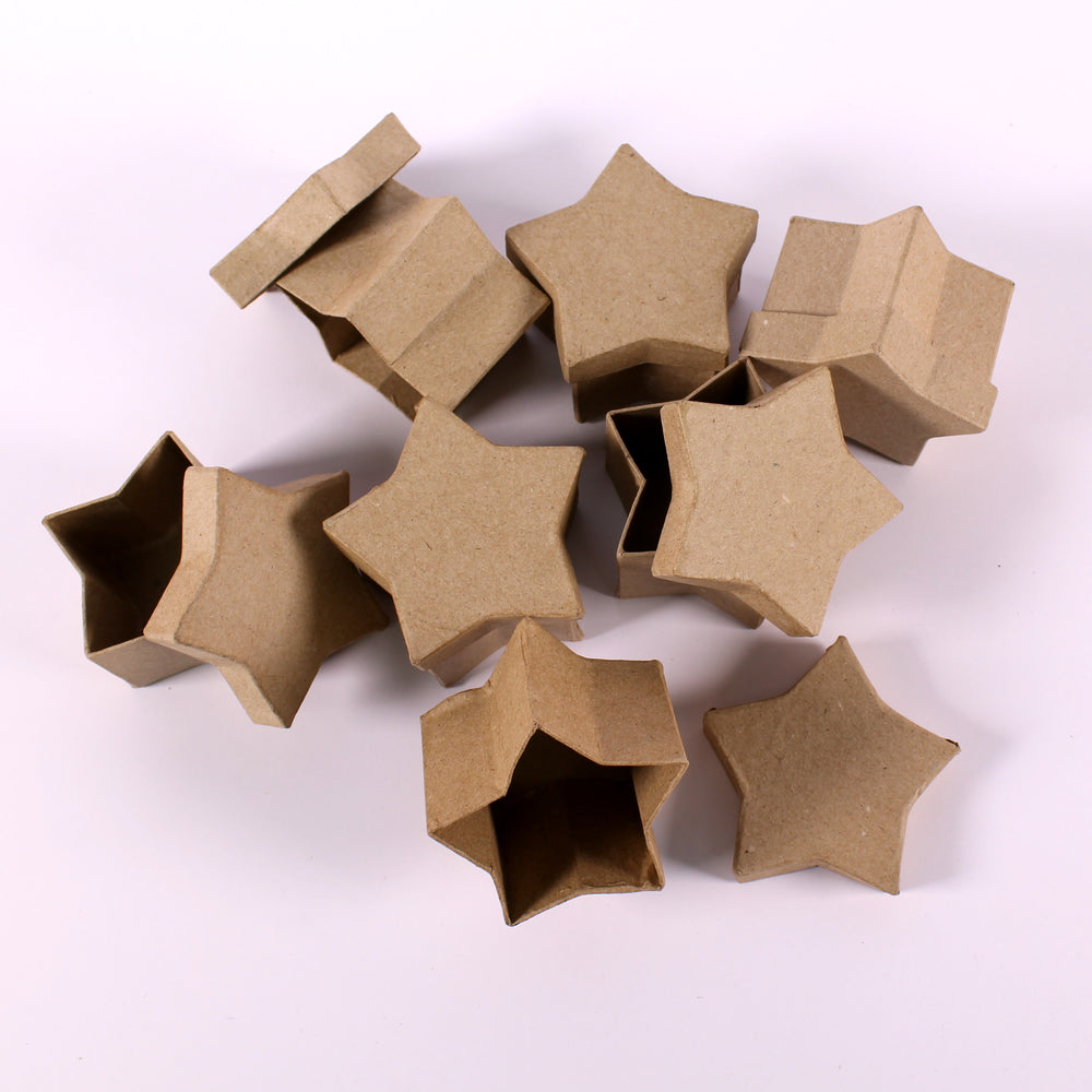 Papier Mache Star Shaped Boxes with Lids