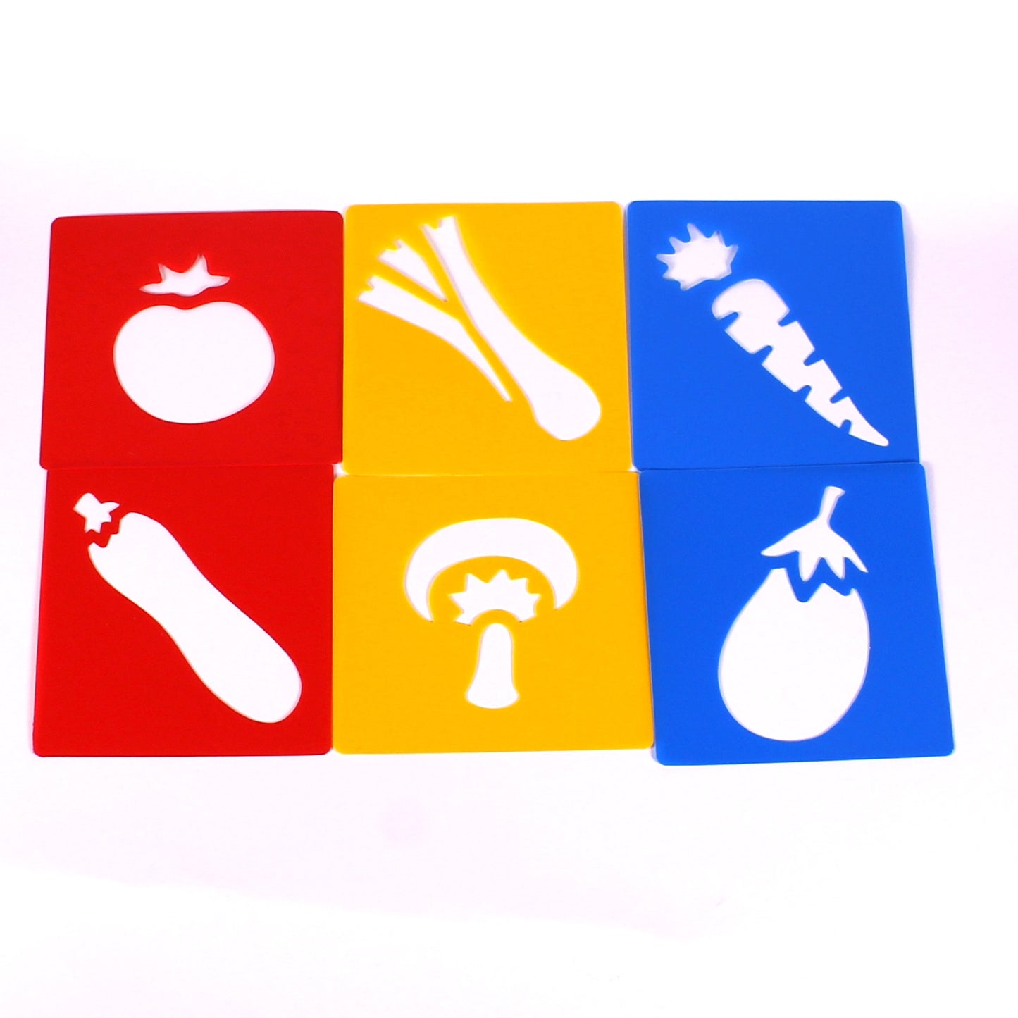 Plastic Washable Vegetable Stencils size 14 x 15.5cm Pack of 6 by BCreative ®