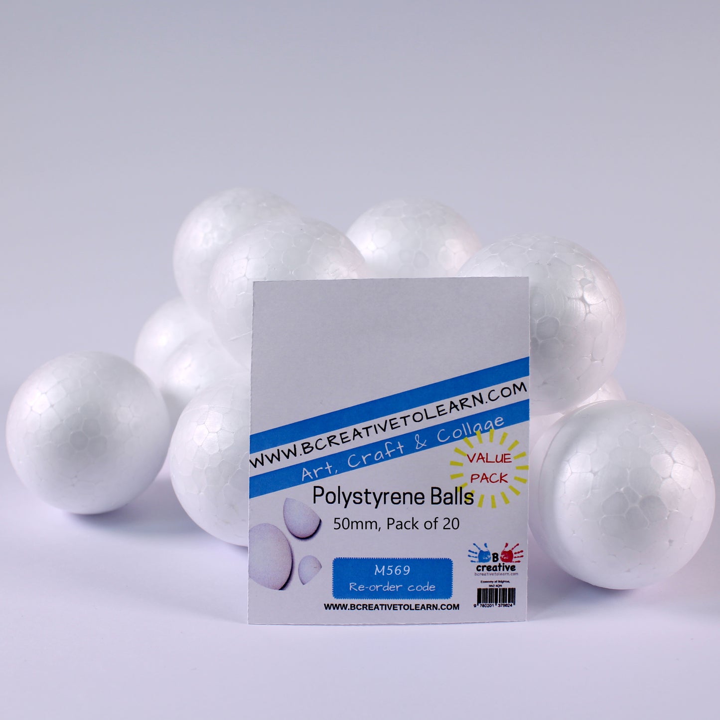 White Polystyrene Balls 50mm