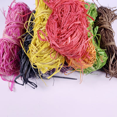 	 coloured raffia