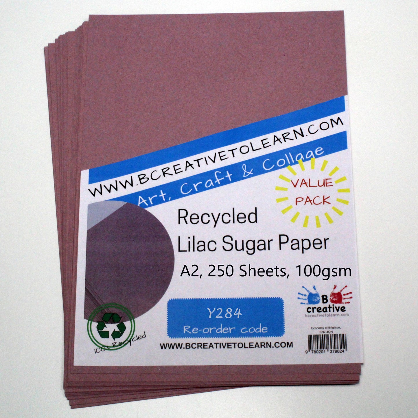 Recycled A2 Lilac Sugar Paper 100gsm
