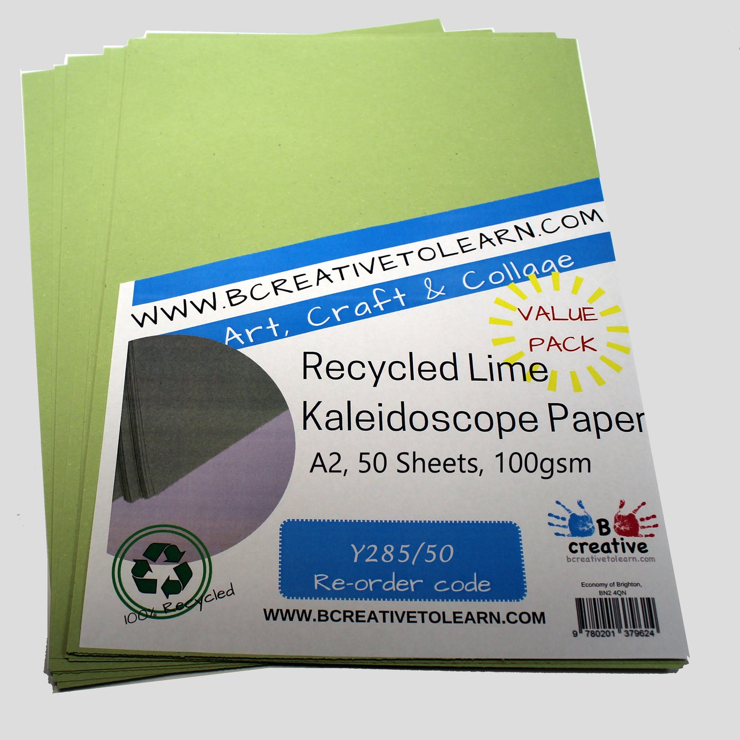 Recycled A2 Lime Green Sugar Paper 100gsm
