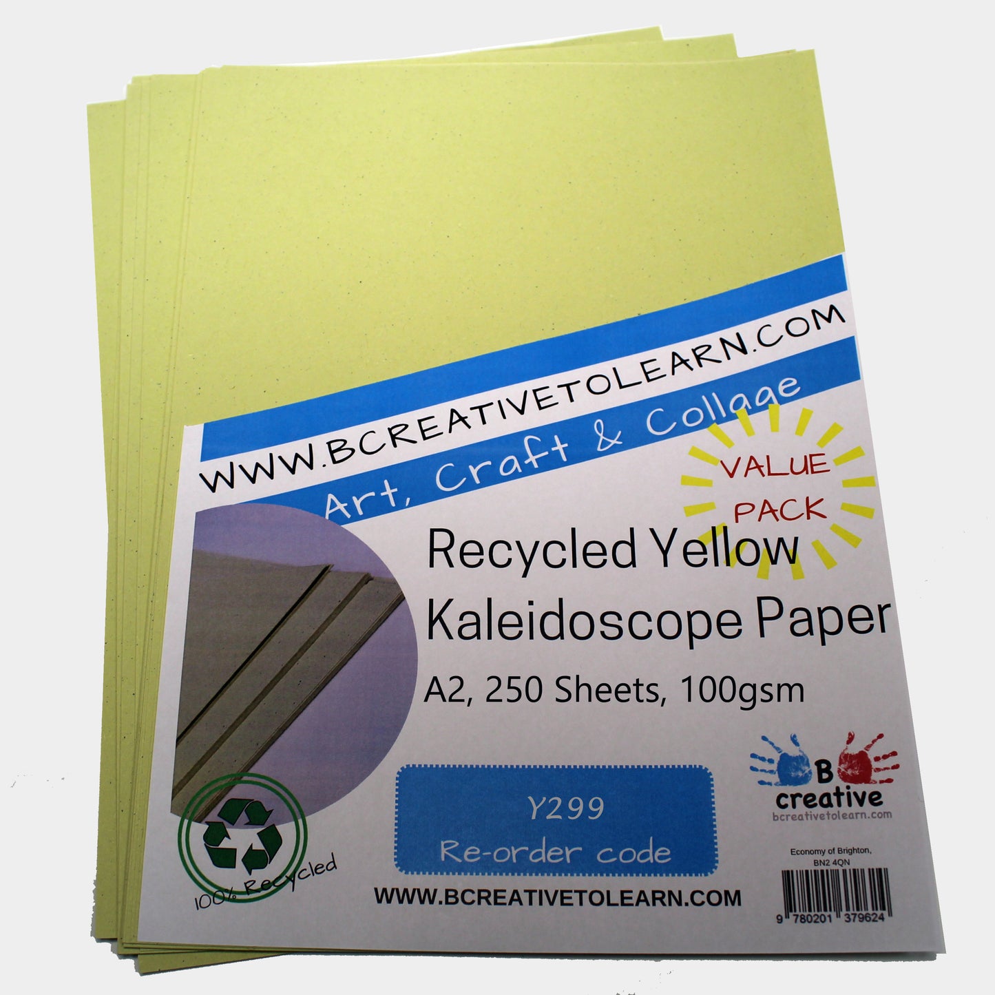 Recycled A2 Yellow Colour Sugar Paper 100gsm
