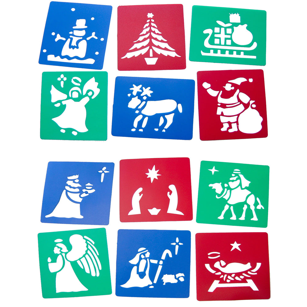 Christmas & Nativity Stencils Set of 12