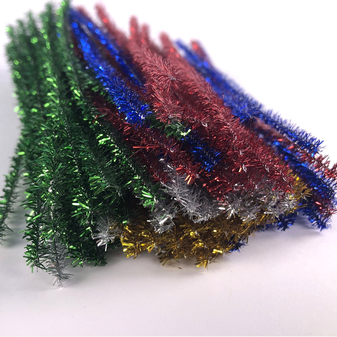 Glitter Pipe Cleaners 100 Pack Craft Stems Short Tinsel