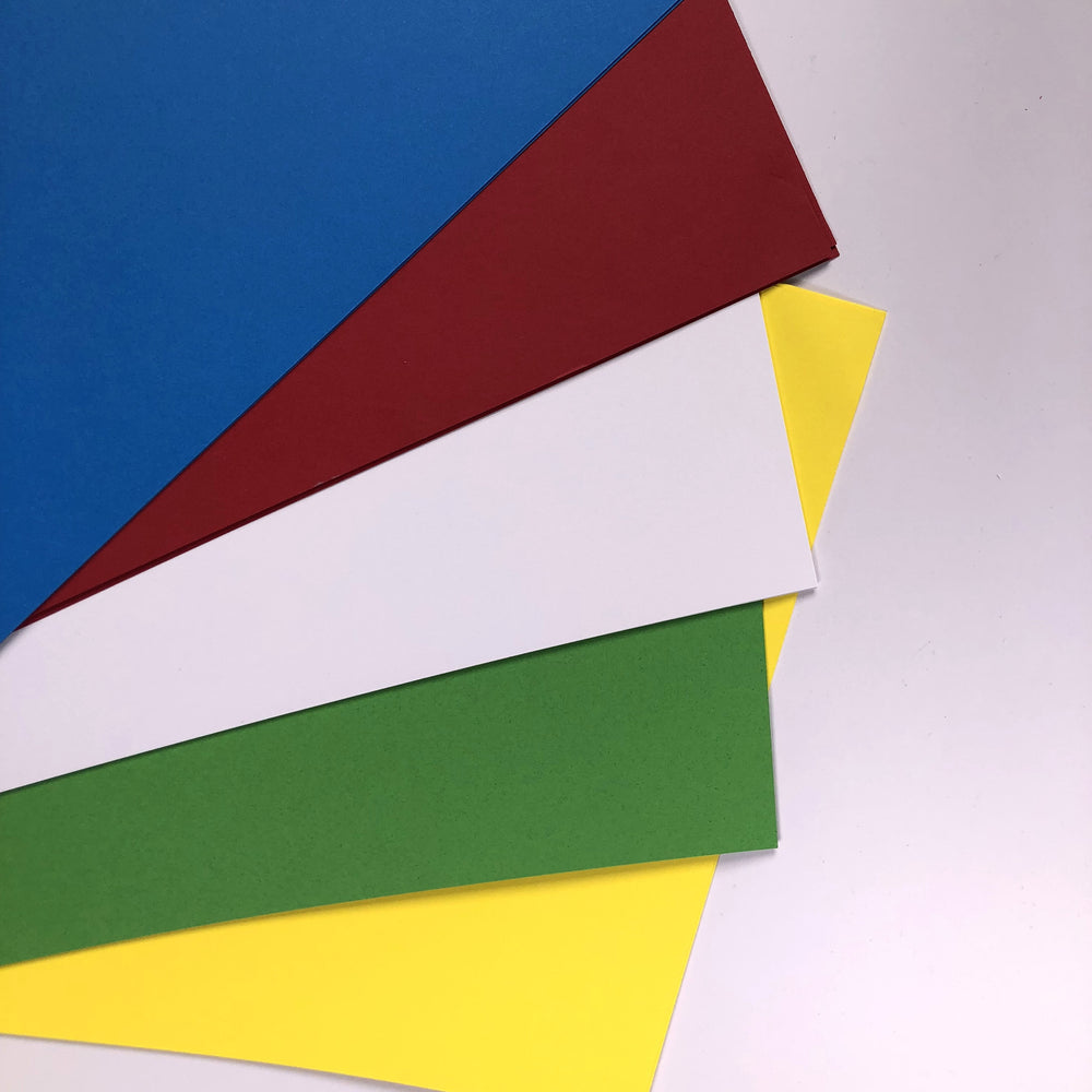 Bright SRA2 Large Sheets of Coloured Card 100 sheets 230 micron 5 Colours