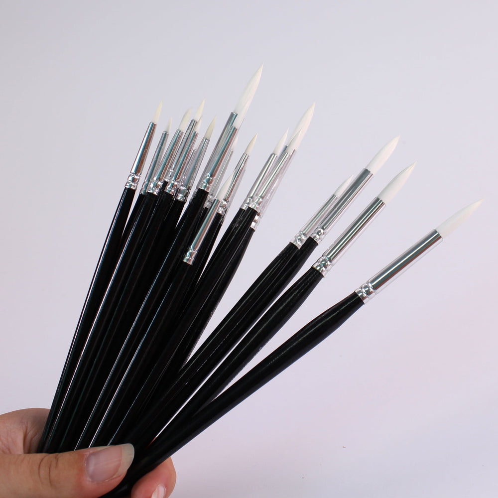 Round Synthetic Sable Paint Brushes Sizes 0, 2, 4, 6, 8, 10 Pack of 50