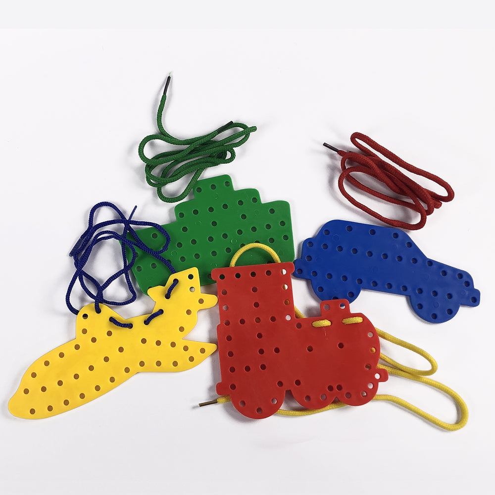 Pack of 4 Transport Lacing Shapes & Threading Laces