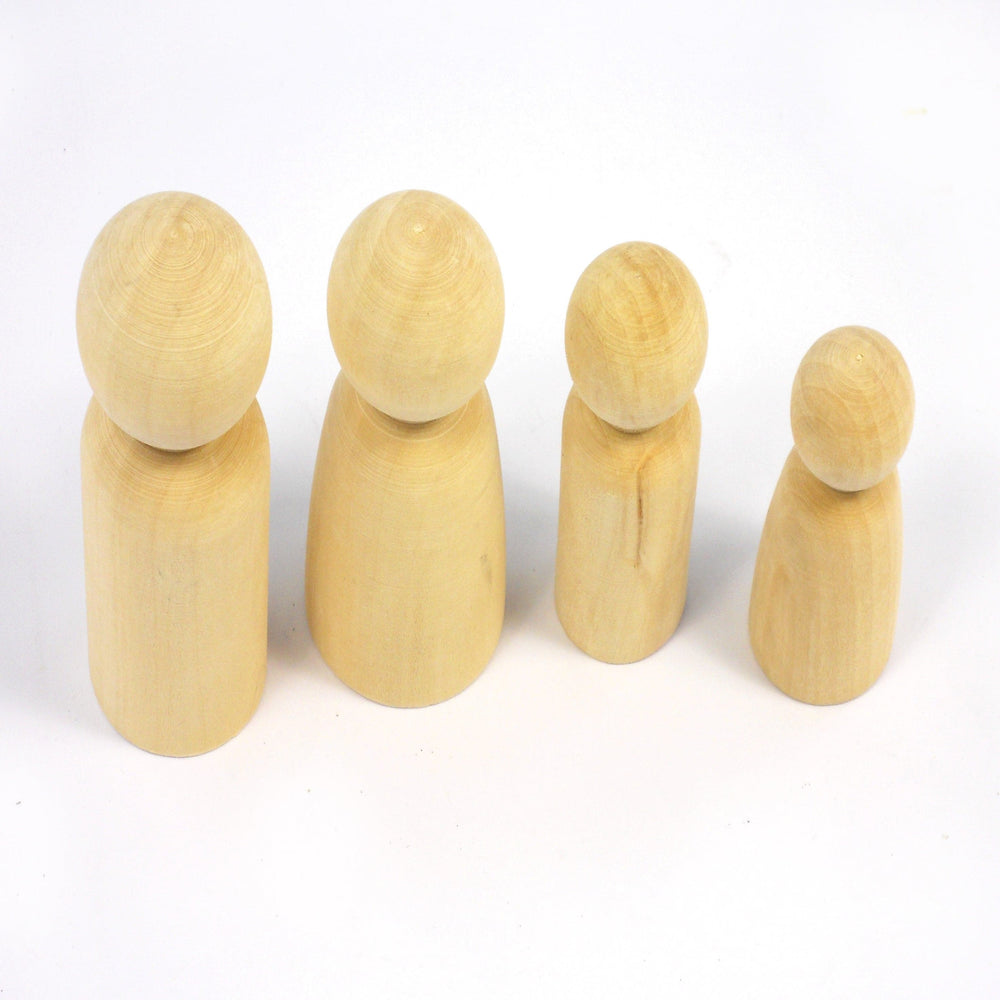 Smooth Finish Solid Family Wooden Shapes Pack of 8